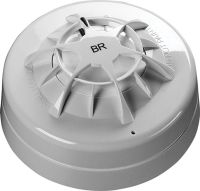 Marchio: ARITECH. Articolo: DT635. Rilevatore termico a soglia fissa con intervento a 73° e con funzione termovelocimetrica. Classe  BR. Dotato di uscita elettronica per ripetitore remoto - Funzionamento 8,5-33Vcc. Approvazione CPR.