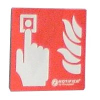 Marchio: NOTIFIER. Articolo: MCP-METAL. Cartello indicatore di posizione per PULSANTI manuali Allarme in metallo. Conforme a ISO 7010 e UNI 9795.