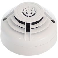 Marchio: NOTIFIER. Articolo: NFXI-TFIX58 (RIL413). Rivelatore termico di massima temperatura indirizzabile costituito da un termistore. Adatto per impiego in ambienti aventi normale temperatura di base con intervento a 58°C. Dotato di protocollo digitale avanzato che garantisce maggiori possibilità di gestione, capacità e flessibilità. Doppio led tricolore (rosso, verde e giallo) per visualizzazione a 360° programmabile lampeggiante o fisso. Indirizzamento a mezzo di selettori rotanti. Certificato CPR in accordo alle Normative EN 54 parte 5 e 17. Alimentazione 15-32Vcc. Temperatura di funzionamento da -30°C a +70°C. Umidità relativa sino a 93% senza condensa. Dimensioni: altezza 61mm e diametro di 102mm con base installata.
