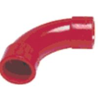 Marchio: NOTIFIER. Articolo: FAA-E25-90R (CEI 152CF). Curva 90° in ABS di colore rosso. Diametro esterno 25mm.