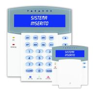 Marchio: PARADOX. Articolo: K641. Tastiera con visualizzatore alfanumerico LCD con retroilluminazione colore blu ad alta visibilità, 2 righe di 16 caratteri con scritte programmabili (con chiave memoria, software WinLoad, NEware o con la funzione “copia modulo”), sportello verticale di protezione dei tasti, 14 tasti ad attivazione singola, 3 tasti ad attivazione rapida per allarme emergenza, possibilità di regolazione della luminosità, del contrasto e della velocità di scorrimento del testo, visualizzazione dell’ora in formato 12 o 24 ore. Programmazione degli avvisatori acustici in modo indipendente per ciascuna zona. Collegamento su BUS. 1 zona indirizzabile e 1 uscita programmabile. Colore bianco.
