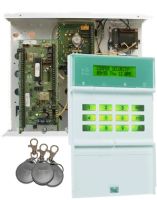 Marchio: SCANTRONIC. Articolo: 65CENKP. Centrale antifurto filare da 8 espandibile a 40 sia con moduli da 8 zone filari/radio, 4 aree indipendenti + 2 gruppi, 4 inserimenti automatici, 2 BUS seriali (1 per tastiere +1 per espansioni) circuiti tipo NC/singolo/doppio/triplo bilanciamento, max 16 tastiere remote, 50 codici utente con PIN 4/6 cifre, 3 uscite relè + 8 di comunicazione + 1 sirena + 1 lampeggiatore, 25 uscite elettroniche liberamente programmabili, memoria 1000 eventi. Combinatore digitale per telegestione ed inoltro allarmi a bordo, Modem 2400 baud CCITT full duplex integrato, protocolli disponibili Contact ID - Fast Format - SIA 1/2/3, porta USB per collegamento diretto a PC, completa di BOX metallico + tastiera LCD con 1 TAG + alimentatore 1,25 A dimensioni 384(L) x 310(H) x 98(P) mm.