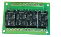 Marchio: UNITEK. Articolo: UTKRL04V12A10. Circuito di interfaccia a 4 relè di scambio 10A. Tensione di funzionamento 12VCC. Ponticelli di programmazione permettono di riferire i circuiti di pilotaggio alla tensione di ingresso positiva o negativa. Corrente minima di assorbimento 34mA per circuito.  