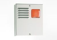 Marchio: VENITEM. Articolo: 20201910. Sirena autoalimentata a 13.8 Vdc con lampeggiante a led. Coperchio esterno in acciaio inox. Lido X INOX cal. Arancio.