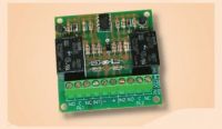Marchio: VIMO. Articolo: C1RV001. Circuito di interfaccia relè 12Vcc 10A amplificato in tensione per l'accoppiamento di circuiti di uscita a basse tensioni che debbano pilotare carichi di potenza. Lfunita e composta da due relè indipendenti con alimentazione comune, ognuno dei quali pilota, tramite contatto di scambio, il proprio carico. Gli ingressi di comando accettano tensioni non inferiori a 0.6V con correnti superiori a 10 ƒÊA. In questo modo il collegamento di un ingresso ai capi di un led e sufficiente ad eccitare il relè. Disponibile anche nella versione con 2 relè a 24Vcc (C1RV002). Dimensioni 60x60 mm. Tensione di lavoro max 13,8Vcc. Corrente assorbita max 36mA +/-10% per circuito. Corrente per contatto max 10A 28Vcc/120Vca.