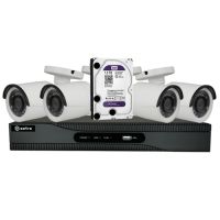 Marchio: DIERRETVCC. Articolo: VH-SF-KIT06. Safire - Kit CCTV 4 Camere Compatte Lente Fissa 1080p - Composto da: 1 x SF-HTVR6104-HEVC 4 CH H.265+/H.265 1080p - 1 x HD1TB Disco Duro 1TB speciale per videovigilanza Wester Digital WD10PURX - 4 x SF-CV029IB-F4N1 Telecamera bullet ECO 1080P 3.6 mm IR 20m IP66