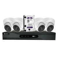 Marchio: DIERRETVCC. Articolo: VH-SF-KIT12. Safire - Kit CCTV 4 Camere Dome Lente Fissa 1080p - Composto da: 1 x SF-HTVR6104A-HEVC 4 CH H.265+/H.265 1080p - 1 x HD1TB Disco Duro 1TB speciale per videovigilanza Wester Digital WD10PURX - 4 x SF-DM943IB-F4N1 Telecamera Dome ECO 1080P 2.8 mm IR 20m IP66