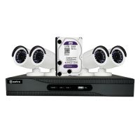 Marchio: DIERRETVCC. Articolo: VH-SF-KIT15. Safire - Kit PoC CCTV 4 Telecamere bullet Lente Fissa 1080p - Composto da: 1 x SF-HTVR6104AP-HEVC 4 CH H.265+/H.265 1080p - 1 x HD1TB Disco Duro 1TB speciale per videovigilanza Wester Digital WD10PURX - 4 x SF-CV029P-FTVI Telecamera bullet ECO 1080P 2.8 mm IR 20m IP66 - Power Over Coaxial (PoC), non necessita di alimentazione aggiuntiva