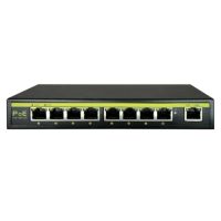 Marchio: DIERRETVCC. Articolo: VH-SW0908POE-110W. Switch da tavolo - 8 porte + 1 Uplink RJ45 10/100 Mbps - 8 porte PoE - Supporta alimentazione PoE fino a 110W in totale per tutte le porte - Compatibile con PoE IEEE802.3af/at