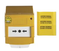 Marchio: ARITECH. Articolo: DM2010Y-4. Avvisatore di allarme incendio a rottura vetro completo di modulo di indirizzamento, led di allarme, scatola per montaggio a superficie e vetrino. Protezione IP44. Colore giallo. 