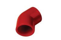 Marchio: ARITECH. Articolo: FHSD8574. Curva di giunzione a 45° in ABS di colore rosso per tubazione diametro 27mm. 