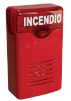 Marchio: COOPER. Articolo: FS24-CSA. SIRENA PIEZOELETTRICA ROSSA CON LAMPA LED