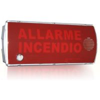 Marchio: NOTIFIER. Articolo: PAN-1AE (ACI297E). Pannello ottico/acustico autoalimentato 24Vcc completo di batterie con la scritta 