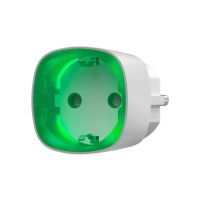 Marchio: AJAX. Articolo: Socket. Presa wireless intelligente con monitoraggio del consumo energeticoPRESTAZIONIAccende/spegne apparecchi elettrodomestici e monitora i consumi tramite un'applicazione mobile o un browser webCARATTERISTICHE TECNICHEUtilizzo: in internoAttuatore: relèDurata del relè in esercizio: 200.000 commutazioniTensione di alimentazione: 230Vc.aProtezione da sovratensione sulla rete a 230V: max. 253V, min. 184VCarico di corrente max.: 11 A continui, 13 A (fino a 5 s)Protezione di corrente max.: Si (11А)Potenza permessa (carico resistivo @ 230V): 2.5 kW max.Opzione di contatore elettrico: Si (statistiche disponibili)Monitoraggio dei parametri di consumo di energia: Si (corrente, tensione, potenza assorbita)Temperatura ambiente di funzionamento: da 0°С a +64°СProtezione di temperatura max.: Si (65°C all’interno della scatola di derivazione)Protocollo di comunicazione: Jeweller 868MHzDistanza max. tra rivelatore e unità centrale: fino a 1.000 metri (in area libera)Assorbimento di corrente in standby: meno di 1WGrado di protezione: IP20Umidità di funzionamento: fino a 75%Dimensioni: mm 65.5 x 45 x 45 mmPeso: 58g