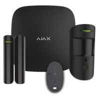 Marchio: AJAX. Articolo: Hub-2 KitN. Kit colore nero composto da: 1 unità centrale Hub-2N (GSM + Ethernet), 1 rivelatore MotionCamN, 1 contatto magnetico per porte e finestre DoorProtectN, 1 telecomando SpaceControlN 
