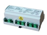 Marchio: COMBIVOX. Articolo: Attuatore per controllo carichi su guida DIN. Modulo domotico su BUS RS485, per guida DIN 9 unità, per la gestione di tipo ON/OFF di quattro carichi domestici con tensione fino a 250 Vac/250 Vdc e corrente 10A. Compatibile con centrali linea Amica (64/128/324).Di ciascun carico esegue la misura della potenza e dell’energia consumata. Mediante opportuna programmazione è possibile selezionare la massima potenza assorbita complessiva e stabilire la priorità nel distacco dei carichi in caso di sovraccarico.Dimensioni (L x H x P in mm): 160,2 x 96 x 62.