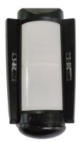Marchio: DIAS. Articolo: GUARD GRAY. Rivelatore a doppia tecnologia (PIR + microonde) da esterno, portata m 12x12 ampio angolo 110°, funzione antimascheramento e antistacco. Funzionamento a coincidenza o a tecnologia singola, compensazione in temperatura, ingresso memoria allarme, regolazione della sensibilità, elevata immunità alle interferenze RFI e EMI, colore nero.