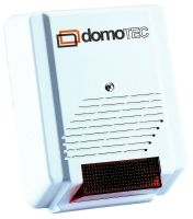 Marchio: DOMOTEC. Articolo: DSA40. Sirena autoalimentata 12 Vcc in plastica con lampeggiatore LED e 2 LED di servizio