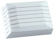 Marchio: DOMOTEC. Articolo: DSM02. Sirena in plastica per interni con doppio suono, modulato o intermittente.Caratteristiche• Fondo e coperchio in plastica• Colore bianco• Doppio suono: modulato/intermittente• Potenza acustica 115 db a 1m• Tamper antiapertura ed antistrappo• Funzione monitor per test impianto• Tensione di alimentazione 12 Vcc• Dimensioni: mm 160x103x60