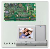 Marchio: PARADOX. Articolo: GRAFICA-EVO48. Kit Grafica EVO48. Comprende 1 centrale EVO48 ed 1 tastiera Grafica K07 colore argento con schermo grafico LCD mm 65x65 ad alta luminosità con mappe grafiche, visualizzazione della temperatura, suonerie, menu a icone e 1 ingresso di zona. Armadio metallico mm 280x280x76.