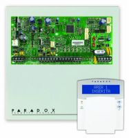 Marchio: PARADOX. Articolo: SP5500-LCD. Centrale come SP5500, ma fornita con tastiera K32LCD con visualizzatore alfanumerico LCD con retroilluminazione colore blu ad alta visibilità.