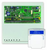 Marchio: PARADOX. Articolo: SP6000-LCD. Centrale come SP6000, ma fornita con tastiera K32LCD con visualizzatore alfanumerico LCD con retroilluminazione colore blu ad alta visibilità