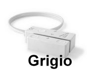 Marchio: TSEC. Articolo: CLH-300-G. Contatto CLIC serie H300, NC, tappi coprivite, cavetto 2m, 4 conduttori, tamper passante, stagno. Grigio.