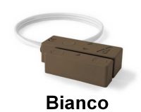 Marchio: TSEC. Articolo: CLH-301-W. Contatto CLIC serie H300, NC, sist. anti-rimozione, cavetto 2m, 4 conduttori, stagno. Bianco.