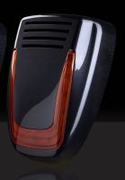 Marchio: VENITEM. Articolo: 20200124. Sirena autoalimentata a 13.8 Vdc con lampeggiante a led e sistema Antischiuma-antishock. Mose LS nero lucido tech cal. Arancio.