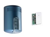 Marchio: VENITEM. Articolo: AS1PKIT2CEF. Kit Doge AS1/P Celeste calotta fumè + ATX3 + batt. Sirena Doge wireless, AUTOPROTETTA, BIDIREZIONALE, SUPERVISIONATA, sistema antischiuma brevettato a doppia tecnologia contro i falsi allarmi, antishock contro gli urti violenti, antiperforazione e lampeggiante a led, compatibile con qualsiasi tipo di centrale filare e/o wireless. Funziona in abbinamento con il dispositivo bidirezionale ATX3 (senza sirena interna). Funzioni come per ATX2/S.