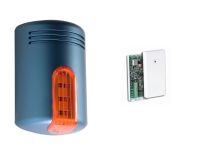 Marchio: VENITEM. Articolo: AS1PKIT2CER. Kit Doge AS1/P Celeste calotta rossa + ATX3 + batt. Sirena Doge wireless, AUTOPROTETTA, BIDIREZIONALE, SUPERVISIONATA, sistema antischiuma brevettato a doppia tecnologia contro i falsi allarmi, antishock contro gli urti violenti, antiperforazione e lampeggiante a led, compatibile con qualsiasi tipo di centrale filare e/o wireless. Funziona in abbinamento con il dispositivo bidirezionale ATX3 (senza sirena interna). Funzioni come per ATX2/S.