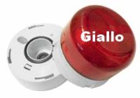 Marchio: VIMO. Articolo: C7LE1224GLED. Avvisatore lampeggiante a LED da esterno IP65. Connessione a morsetti estraibili, alimentazione 12Vcc o 24Vcc. Luce fissa o lampeggiante. Flash giallo.