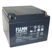 Marchio: FIAMM. Articolo: FG22703. Cod. FGC22703, Batteria ermetica al piombo Ciclica FIAMM serie FGC 12V 27Ah. Dim.: 166x175x125mm. Peso: 8, 5Kg.. Terminale: Flag Diam. 5, 5mm. 