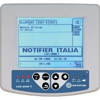 Marchio: NOTIFIER. Articolo: LCD6000T (CEI 600T). Pannello remoto per allarmi tecnici per centrali indirizzate della nuova serie AM. Display LCD grafico 320 x 240. Consente il comando ed il riporto a distanza dello stato degli eventi relativi alla rivelazione gas ed agli allarmi tecnologici. Consente il riconoscimento degli allarmi, il loro ripristino tramite codice e la visualizzazione degli eventi. Alimentazione 10-30Vcc. Assorbimento a riposo di 30mA ed in allarme di 80mA. Dimensioni: 180mm x 168mm x 155mm.