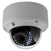 Marchio: ARITECH. Articolo: TVD-2405. Telecamera Dome analogica HD-TVI, PAL, 1080p, ottica varifocal motorizzata da 2.8 a 12 mm, true D/N, WDR, 40m IR,  doppia uscita video 960H o HD-TVI, Coax OSD control, 12VDC/24VAC, IP66, IK10.