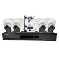 Marchio: DIERRETVCC. Articolo: VH-SF-KIT07. Safire - Kit CCTV 4 Camere Dome Lente Fissa 1080p - Composto da: 1 x SF-HTVR6104-HEVC 4 CH H.265+/H.265 1080p - 1 x HD1TB Disco Duro 1TB speciale per videovigilanza Wester Digital WD10PURX - 4 x SF-DM943-F4N1 Telecamera Dome ECO 1080P 2.8 mm IR 20m IP66