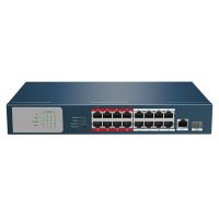 Marchio: DIERRETVCC. Articolo: VH-SF-SW1816POE-135. Safire - Switch da tavolo - 16 porte RJ45 10/100 Mbps + 2 Gigabit Combo Port - 16 porte PoE (porte 1~16) - Supporta alimentazione PoE fino a 135W in totale per tutte le porte - Compatibile con PoE IEEE802.3af/at