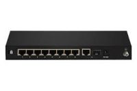 Marchio: UNIVIEW. Articolo: NSW2000-8T1GC-POE. Switch PoE da 8 porte Fast Ethernet + 1 porta combo Gigabit RJ45/SFP. Modalità CCTV fino a 250 metri. 54V CC. 