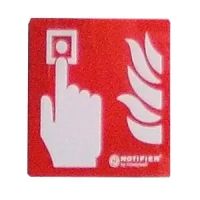 Marchio: NOTIFIER. Articolo: MCP-PLEX. Cartello indicatore di posizione per pulsanti manuali d'allarme in Plexiglass. Conforme a ISO 7010 e UNI 9795.