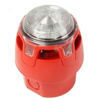 Marchio: NOTIFIER. Articolo: CWSS-RR-W5 (SI 109). Sirena rossa convenzionale con lampeggiante a LED rosso, completa di base alto profilo. IP 65. 0Ideale per applicazioni dove viene richiesta una duplice segnalazione di allarme. Le nuove sirene sono state progettate con un nuovo design che include: una tromba ripiegata, un led ad alte prestazioni, un’ottica avanzata e un’innovativa lente. Queste caratteristiche consentono al dispositivo di avere un’ottima qualità sonora, una straordinaria copertura omni-direzionale della luce e un bassissimo impatto sui consumi di corrente, garantendo qualità affidabilità e una lunga durata. Certificata CPR in conformità alla EN 54-23. Tensione di funzionamento:  da 12 a 29Vcc. Assorbimento Medio: 49mA @ 29Vcc Classe W tono 7. Potenza Uscita Sonora: max. 107dB(A) @ 1m (tono 23). Numero di toni: 32. Settaggio Volume: Medio o alto. Terminazione cavi: 0,5-2,5mm2. Materiale corpo: ABS. Materiale Lente: PC.