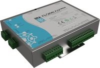 Marchio: DEA SECURITY. Articolo: BR-FSP2P-CTRL. Scheda elettronica di controllo che gestisce due bus di comunicazione e fino a 150 rilevatori Dea Sensor Fusion (DSF) FUSION P2P, per ciascun bus, gestendo una copertura massima di 1500 m di perimetro (ipotizzando l’installazione di un rivelatore ogni 5 m). Il Controller P2P V3 in configurazione FUSION P2P permette, tramite software di service, di acquisire, ordinare automaticamente distribuendo su 64 linee logiche, configurare e tarare ogni singolo rivelatore del sistema, gestendo l'elaborazione delle segnalazioni di allarme. Le linee logiche possono essere abbinate a massimo 128 relè per la segnalazione degli allarmi, delle manomissioni e delle altre funzioni quali il controllo delle alimentazioni, dei guasti e della corretta comunicazione