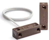 Marchio: TSEC. Articolo: CLS-TW-4C-N. Contatto CLIC serie R, NC, cavetto 50cm 4 conduttori tamper passante, da incasso color marrone