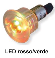 Marchio: VIMO. Articolo: KRO122MRV. Ripetitore ottico con LED ad alta intensità per installazione ad incasso in interni o esterni riparati. Ottima visibilità anche in condizioni di luce diurna. Alimentazione 12Vcc con basso assorbimento luce fissa. Connessione a morsetto. Disponibile in 6 versioni: rosso, giallo, verde, blu, bianco e bicolore rosso/verde. Contenitore in ABS trasparente. Tensione di alimentazione 12Vcc. Materiale/colore ABS trasparente. Dimensioni 39x20Ø mm. Connessione Morsetto. Colore LED Rosso/Verde. Assorbimento (luce fissa) 10/8mA.