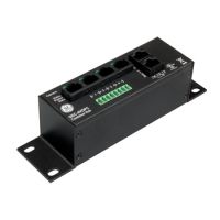 Marchio: ARITECH. Articolo: GEC-4VDPC. Combiner intermedio UTP a 4 canali, passivo (Video-Power-Data), protezione da sovratensioni e loop di terra