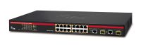 Marchio: ARITECH. Articolo: ES2402-16P-2C. Economy 16-port Fast Ethernet Websmart Switch with 802.3at PoE+ and 2-port Gigabit TP SFP combo ports (220W PoE Budget)