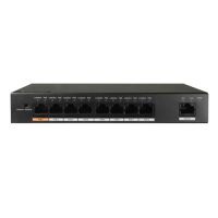 Marchio: DIERRETVCC. Articolo: VH-XS-SW0809-96-HIPOE. X-Security - Switch da tavolo gestibile - 8 porte RJ45 10/100 Mbps Hi-PoE + 1 porta Uplink 10/100 Mbps - Supporta alimentazione PoE fino a 96W in totale per tutte le porte - Fino a 60W nel canale 1 e fino a 30W tra i canali 2 e 8 - Compatibile con PoE IEEE802.3af/at e Hi-PoE - Modo CCTV che aumenta la distanza a 250m per 10 Mbps