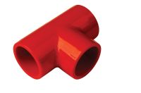Marchio: ARITECH. Articolo: 9-10909. Derivazione a T in ABS di colore rosso per tubazione diametro 27mm. 
