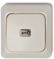 Marchio: ARITECH. Articolo: ACA001. Pulsante di richiesta uscita dotata di simbolo di riconoscimento. Montaggio a parete.