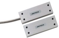 Marchio: ARITECH. Articolo: DC111. Contatto magnetico in alluminio anodizzato. Tripla polarizzazione. GAP da 5 mm a 15 mm. Completo di cavo armato. Omologato IMQ II° Liv.