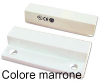 Marchio: DIAS. Articolo: DC1561WG/M. Contatto sub-miniatura N.C. portata mm 25, 2 conduttori da 0.32 mmq lunghezza mm 450, uscita cavi longitudinale, fissaggio con 2 viti e autoadesivo. Colore marrone.